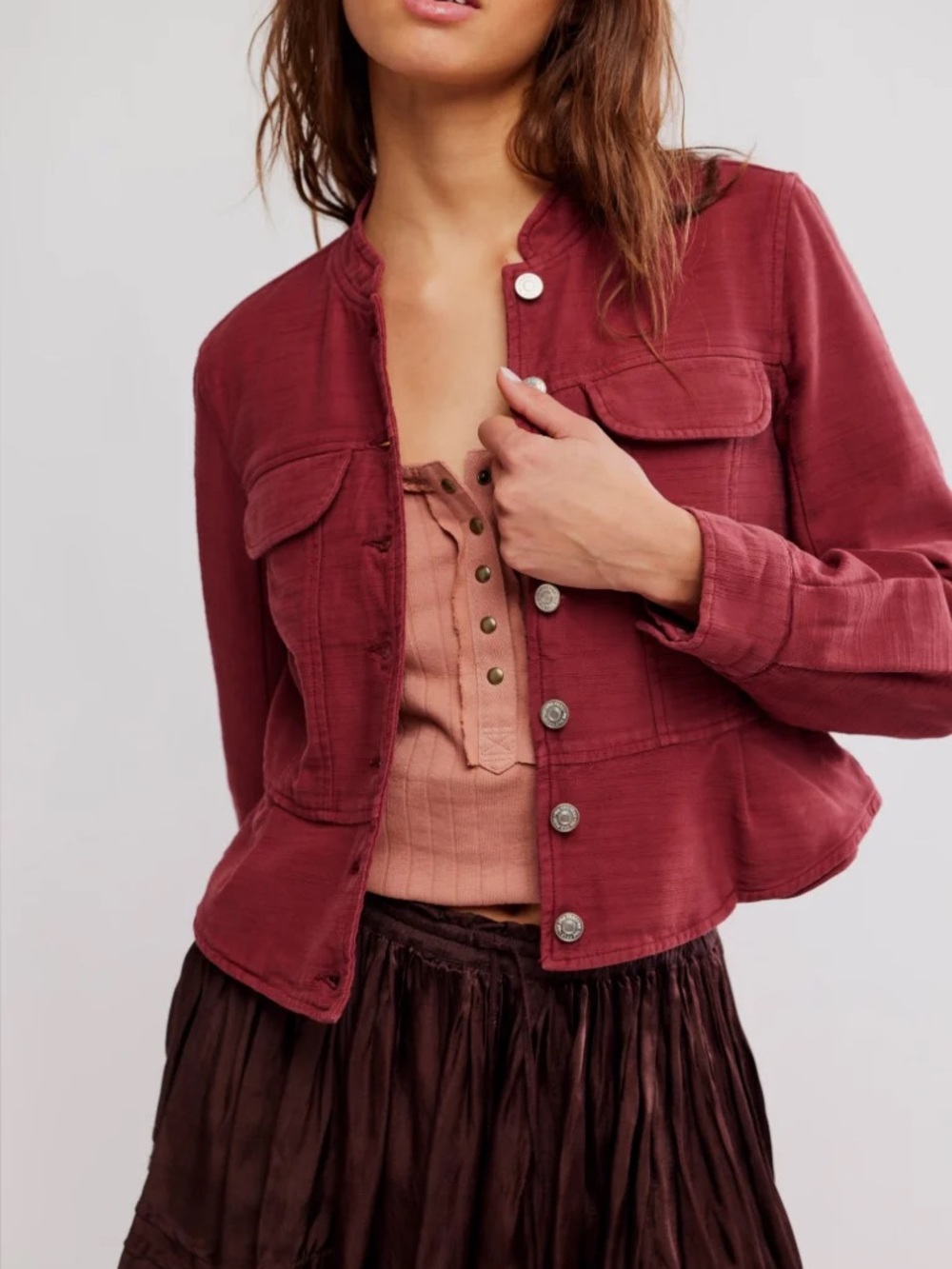 Free People Jocelyn Jacket | Red | XL